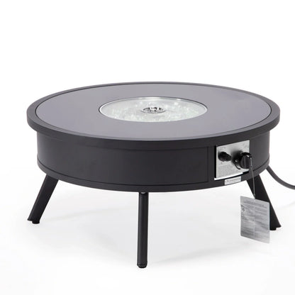 Walbrooke Outdoor Patio Round Fire Pit and Tank Holder - Elax Furniture
