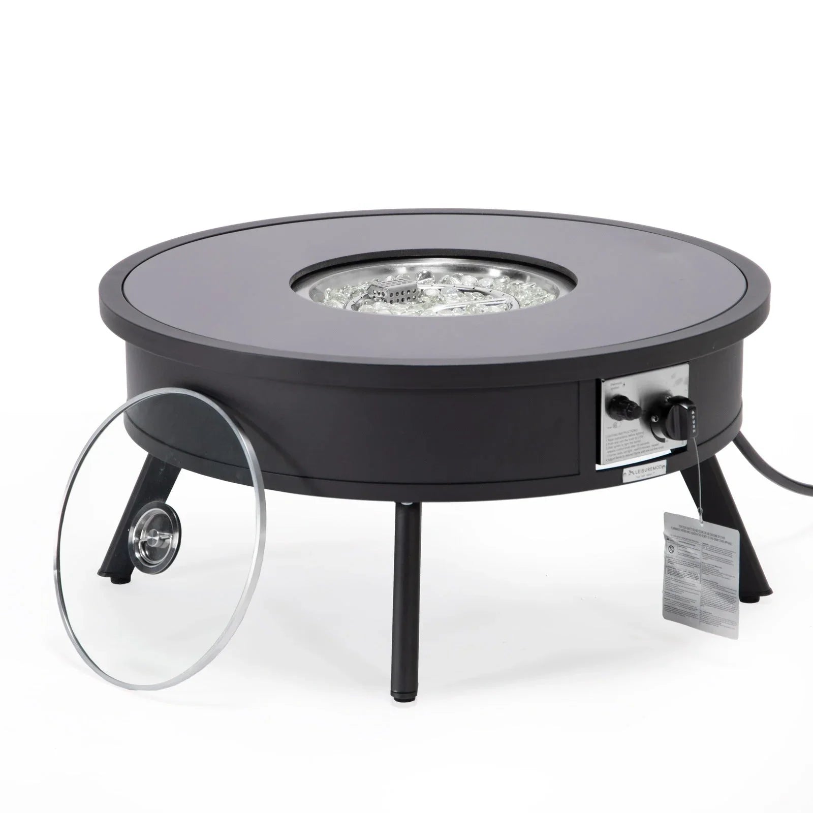Walbrooke Outdoor Patio Round Fire Pit and Tank Holder - Elax Furniture