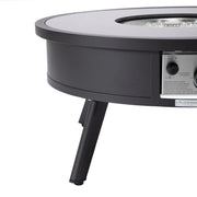 Walbrooke Modern Outdoor Round Fire Pit Table with Powder-Coated Aliuminum Frame - Elax Furniture