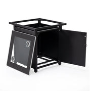 Walbrooke Aluminum Patio Conversation With Slats Design Fire Pit Table & Tank Holder - Elax Furniture