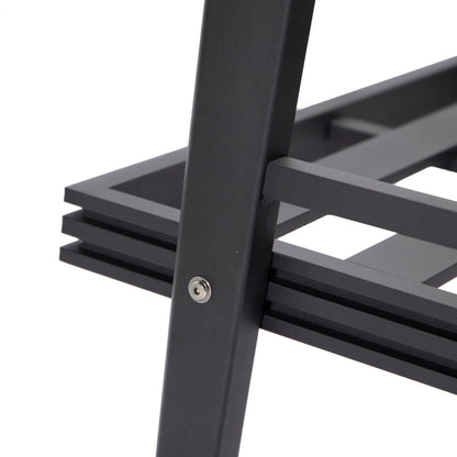 Walbrooke Aluminum Patio Conversation With Slats Design Fire Pit Table & Tank Holder - Elax Furniture