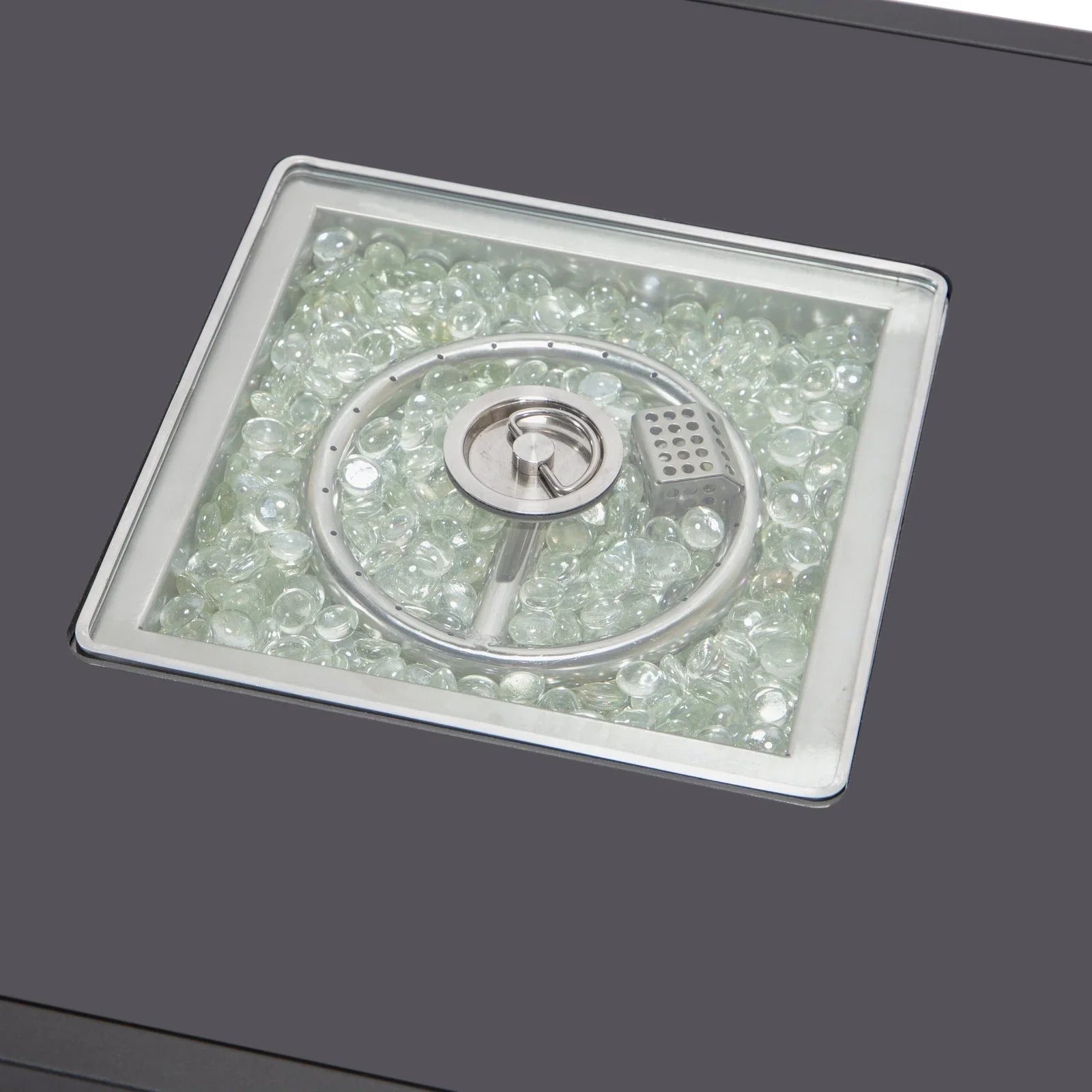 Walbrooke Outdoor Patio Square Fire Pit and Tank Holder with Slats Design - Elax Furniture