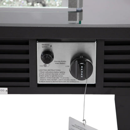 Walbrooke Outdoor Patio Square Fire Pit and Tank Holder with Slats Design - Elax Furniture