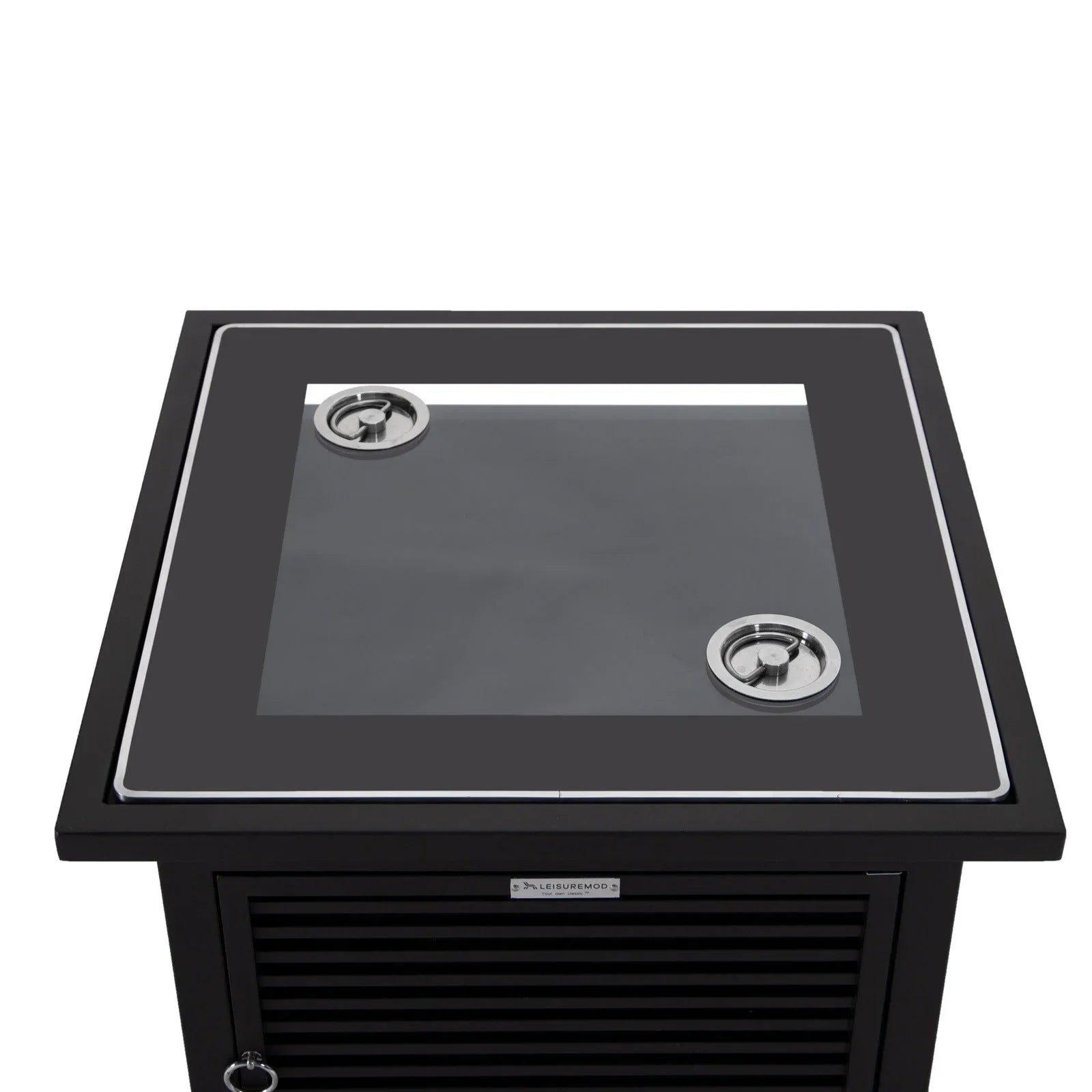 Walbrooke Outdoor Patio Square Fire Pit and Tank Holder with Slats Design - Elax Furniture