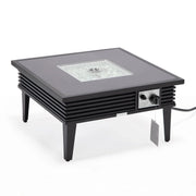 Walbrooke Outdoor Patio Square Fire Pit and Tank Holder with Slats Design - Elax Furniture