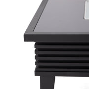 Walbrooke Modern Outdoor Square Fire Pit Table with Powder-Coated Aliuminum Frame and Slats Design - Elax Furniture