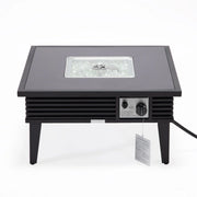 Walbrooke Modern Outdoor Square Fire Pit Table with Powder-Coated Aliuminum Frame and Slats Design - Elax Furniture