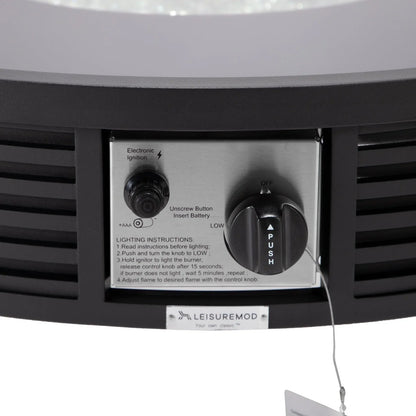 Walbrooke Outdoor Patio Round Fire Pit and Tank Holder with Slats Design - Elax Furniture