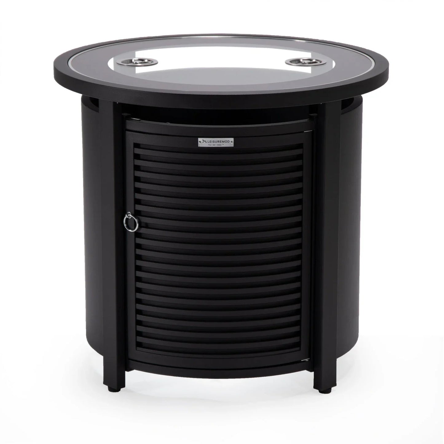 Walbrooke Outdoor Patio Round Fire Pit and Tank Holder with Slats Design - Elax Furniture
