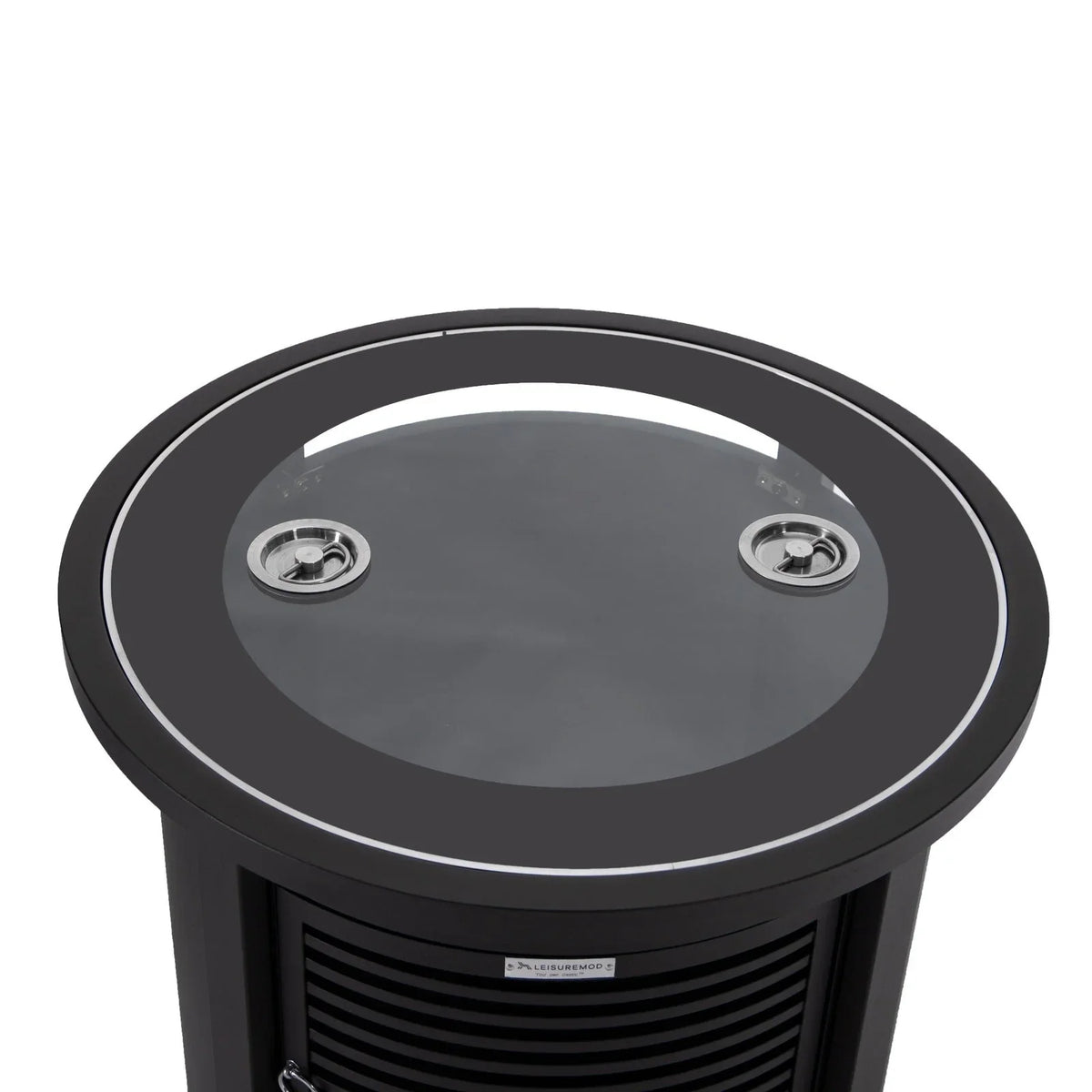 Walbrooke Outdoor Patio Round Fire Pit and Tank Holder with Slats Design - Elax Furniture