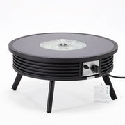 Walbrooke Outdoor Patio Round Fire Pit and Tank Holder with Slats Design - Elax Furniture