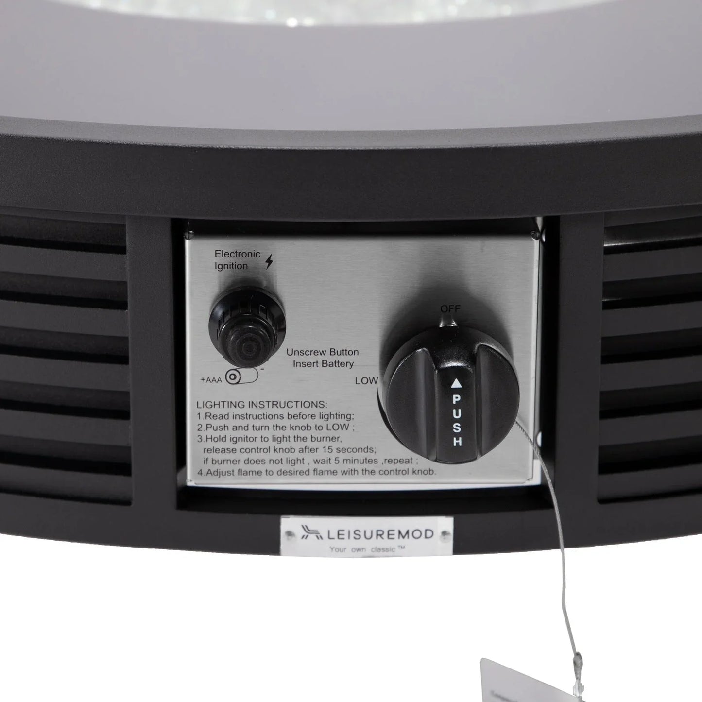 Walbrooke Modern Outdoor Round Fire Pit Table with Powder-Coated Aliuminum Frame and Slats Design - Elax Furniture