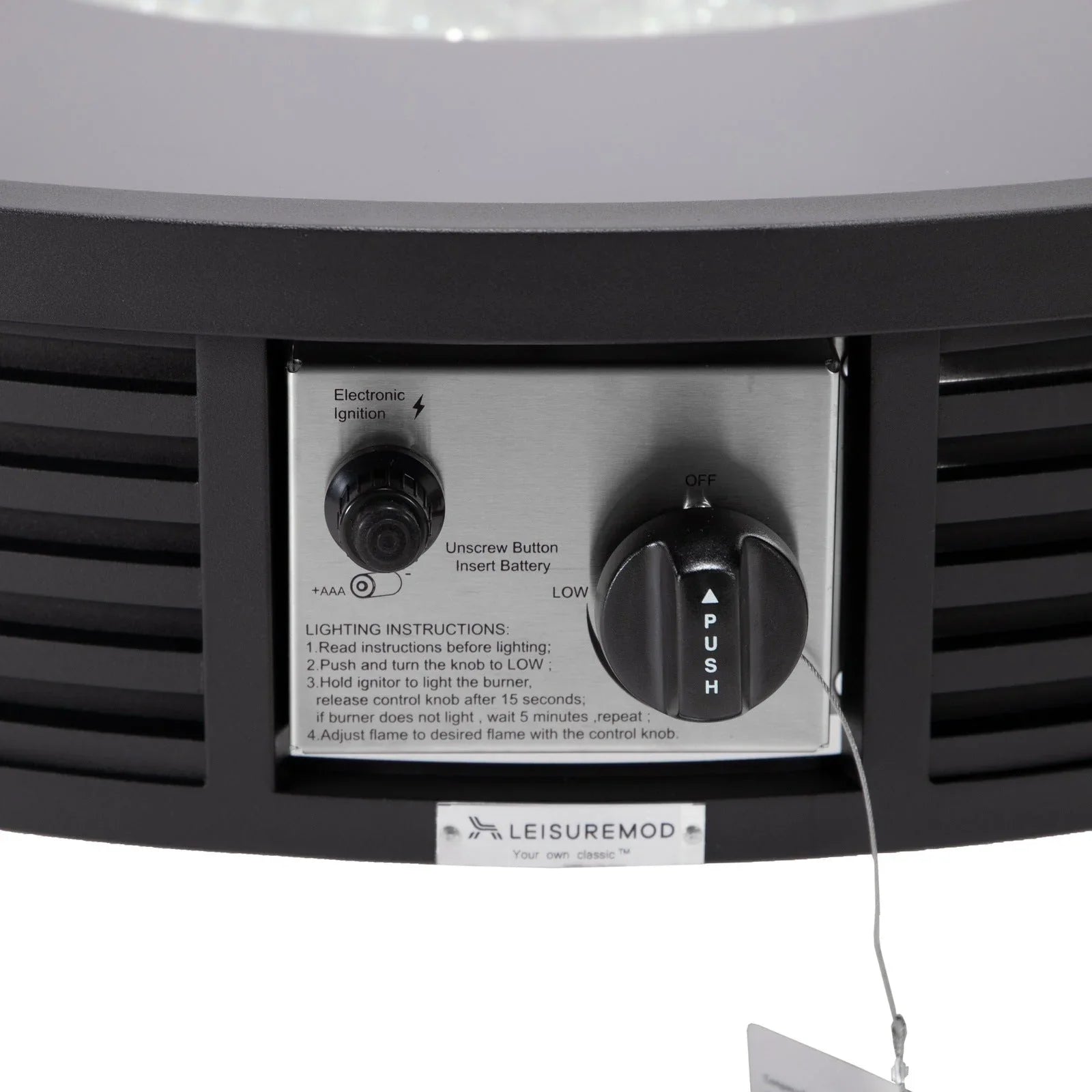 Walbrooke Modern Outdoor Round Fire Pit Table with Powder-Coated Aliuminum Frame and Slats Design - Elax Furniture