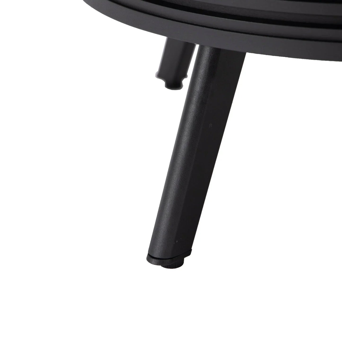 Walbrooke Modern Outdoor Round Fire Pit Table with Powder-Coated Aliuminum Frame and Slats Design - Elax Furniture