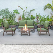 Walbrooke Aluminum Patio Conversation With Fire Pit Table & Tank Holder - Elax Furniture