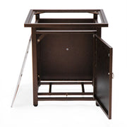 Walbrooke Outdoor Patio Square Fire Pit and Tank Holder - Elax Furniture