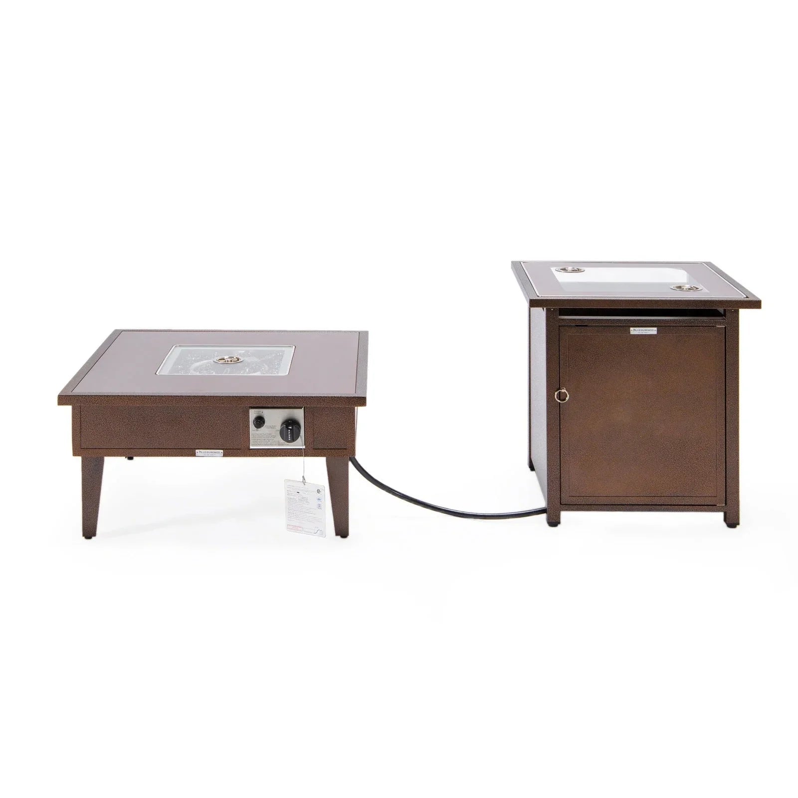 Walbrooke Outdoor Patio Square Fire Pit and Tank Holder - Elax Furniture