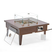 Walbrooke Modern Outdoor Square Fire Pit Table with Powder-Coated Aliuminum Frame - Elax Furniture