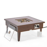 Walbrooke Modern Outdoor Square Fire Pit Table with Powder-Coated Aliuminum Frame - Elax Furniture