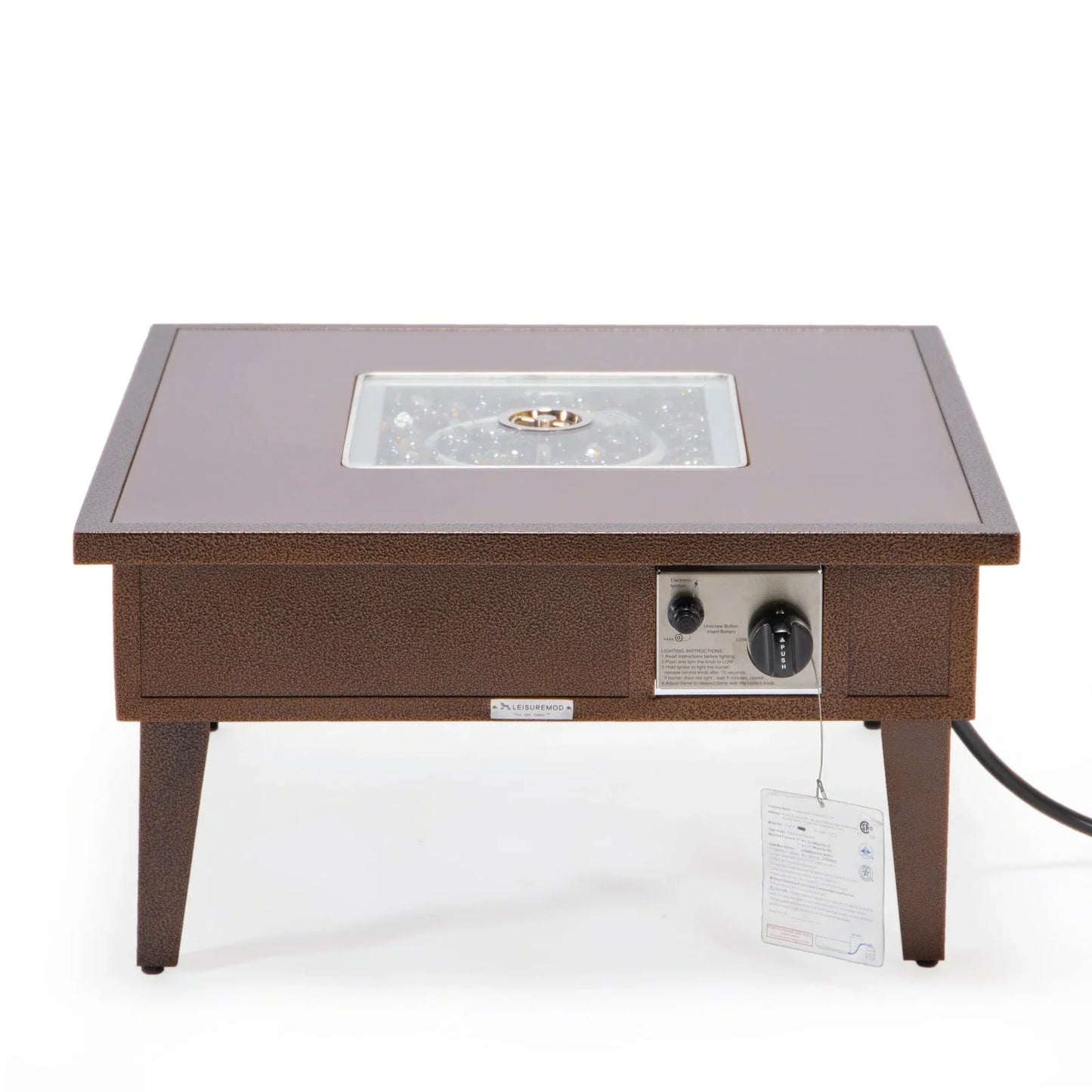 Walbrooke Modern Outdoor Square Fire Pit Table with Powder-Coated Aliuminum Frame - Elax Furniture