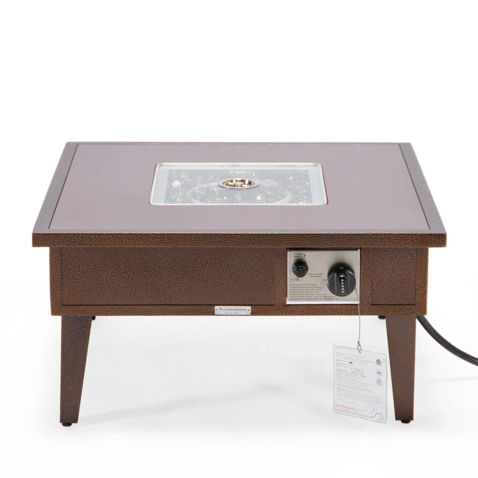 Walbrooke Modern Outdoor Square Fire Pit Table with Powder-Coated Aliuminum Frame - Elax Furniture