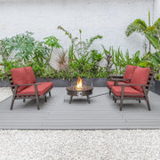 Walbrooke Aluminum Patio Conversation With Fire Pit Table & Tank Holder - Elax Furniture