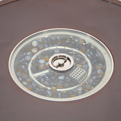 Walbrooke Outdoor Patio Round Fire Pit and Tank Holder - Elax Furniture