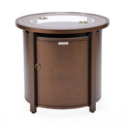 Walbrooke Outdoor Patio Round Fire Pit and Tank Holder - Elax Furniture