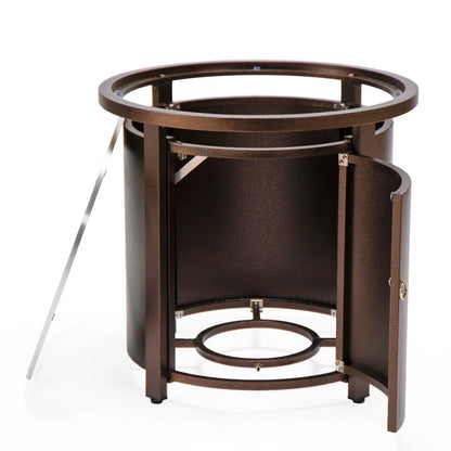 Walbrooke Outdoor Patio Round Fire Pit and Tank Holder - Elax Furniture
