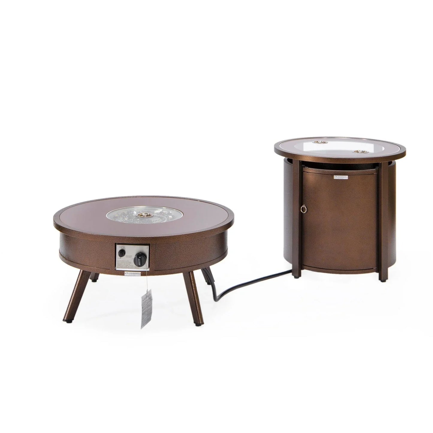 Walbrooke Outdoor Patio Round Fire Pit and Tank Holder - Elax Furniture