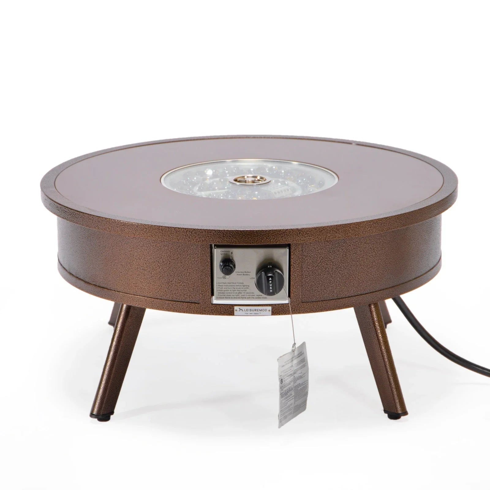 Walbrooke Outdoor Patio Round Fire Pit and Tank Holder - Elax Furniture