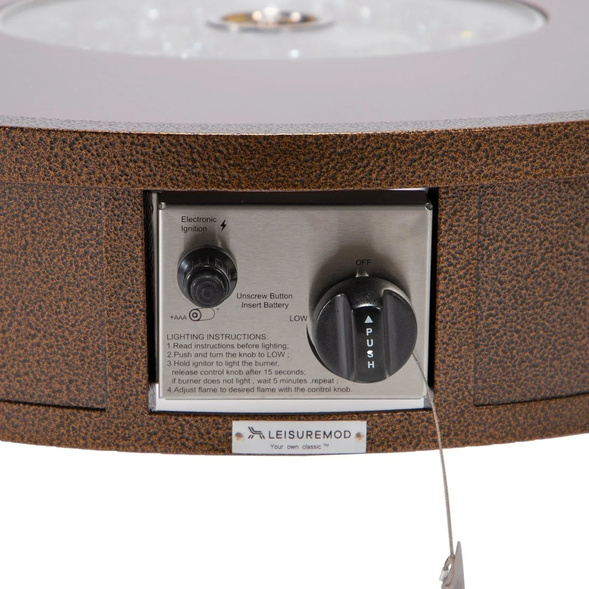 Walbrooke Modern Outdoor Round Fire Pit Table with Powder-Coated Aliuminum Frame - Elax Furniture