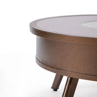 Walbrooke Modern Outdoor Round Fire Pit Table with Powder-Coated Aliuminum Frame - Elax Furniture