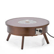 Walbrooke Modern Outdoor Round Fire Pit Table with Powder-Coated Aliuminum Frame - Elax Furniture