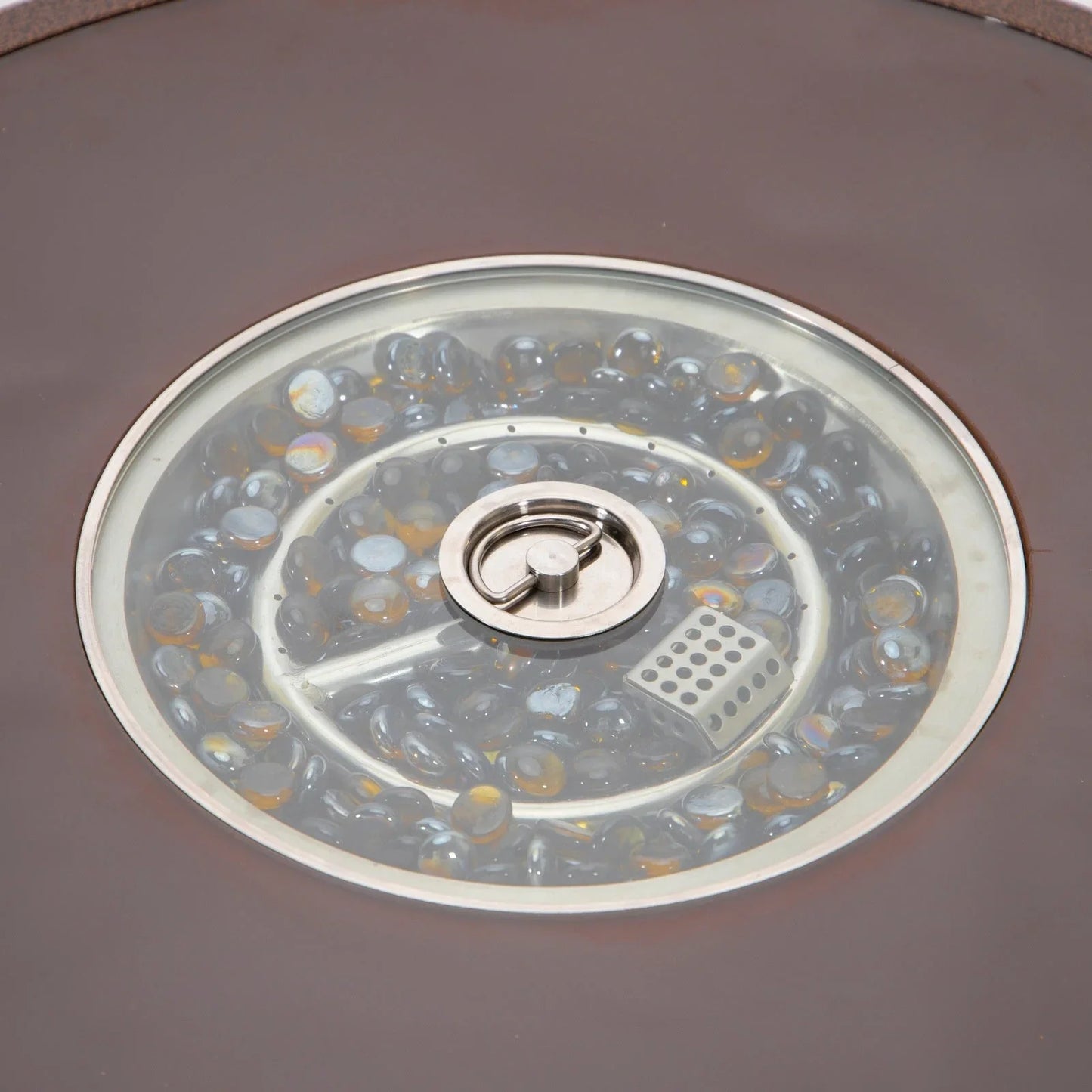 Walbrooke Modern Outdoor Round Fire Pit Table with Powder-Coated Aliuminum Frame - Elax Furniture