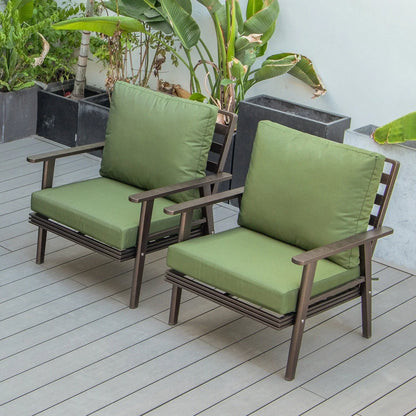 Walbrooke Modern Brown Patio Arm Chair, Set of 2 - Elax Furniture