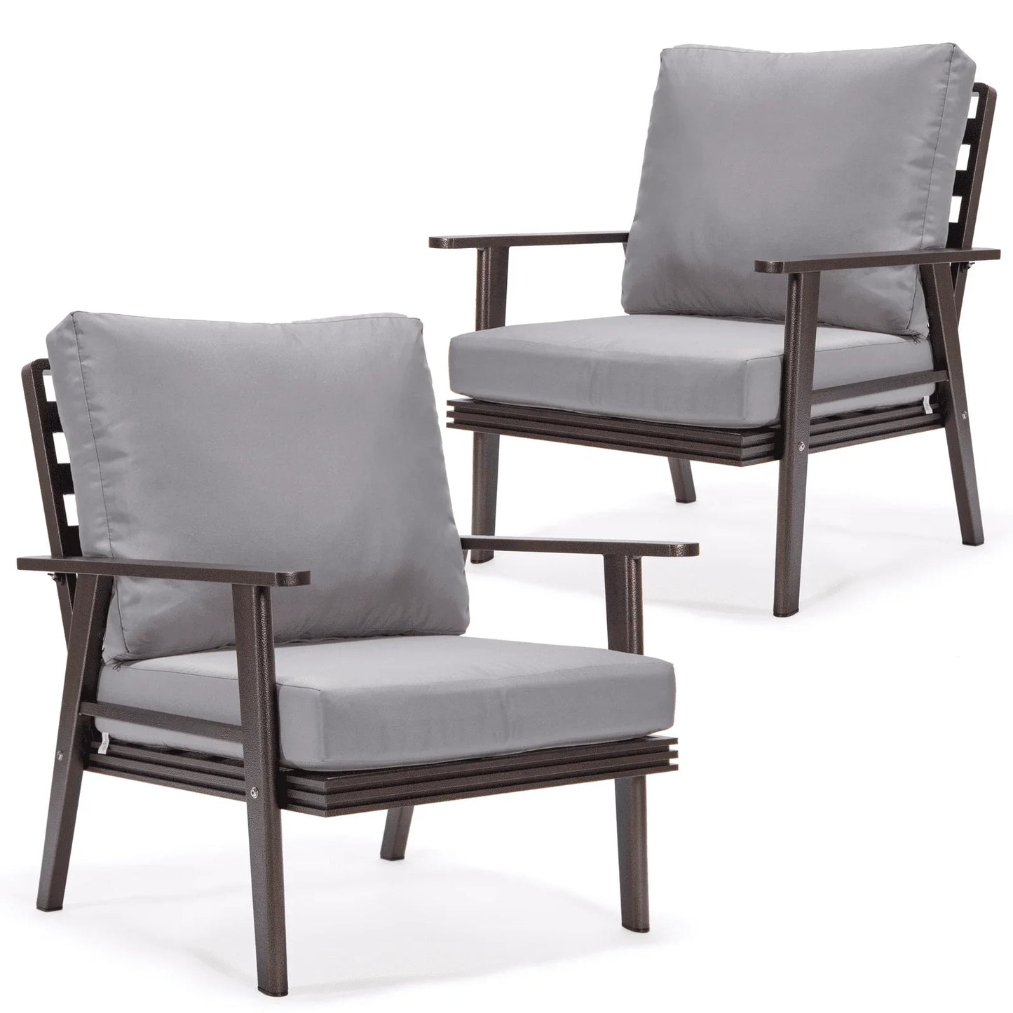 Walbrooke Modern Brown Patio Arm Chair, Set of 2 - Elax Furniture