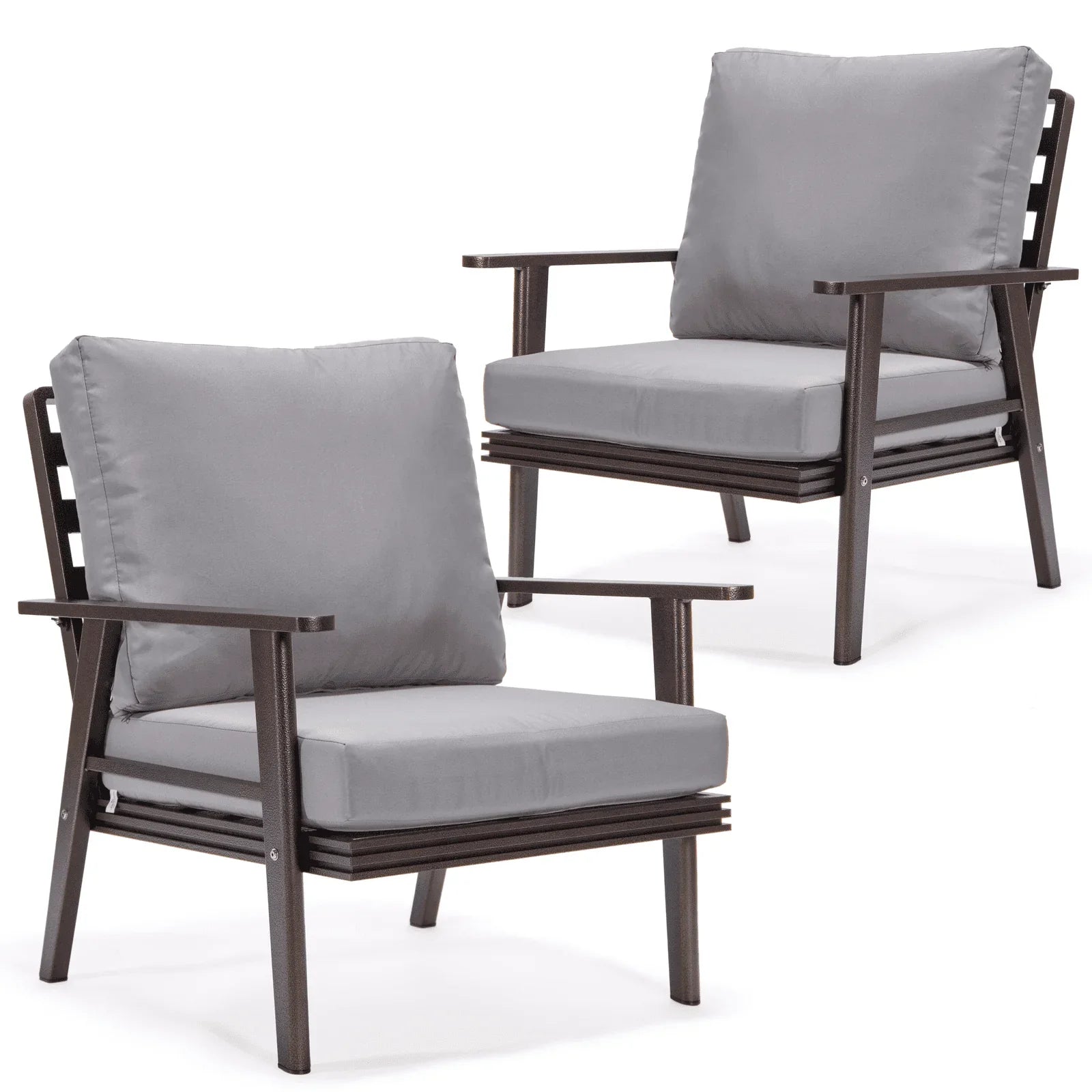 Walbrooke Modern Brown Patio Arm Chair, Set of 2 - Elax Furniture