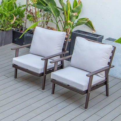 Walbrooke Modern Brown Patio Arm Chair, Set of 2 - Elax Furniture