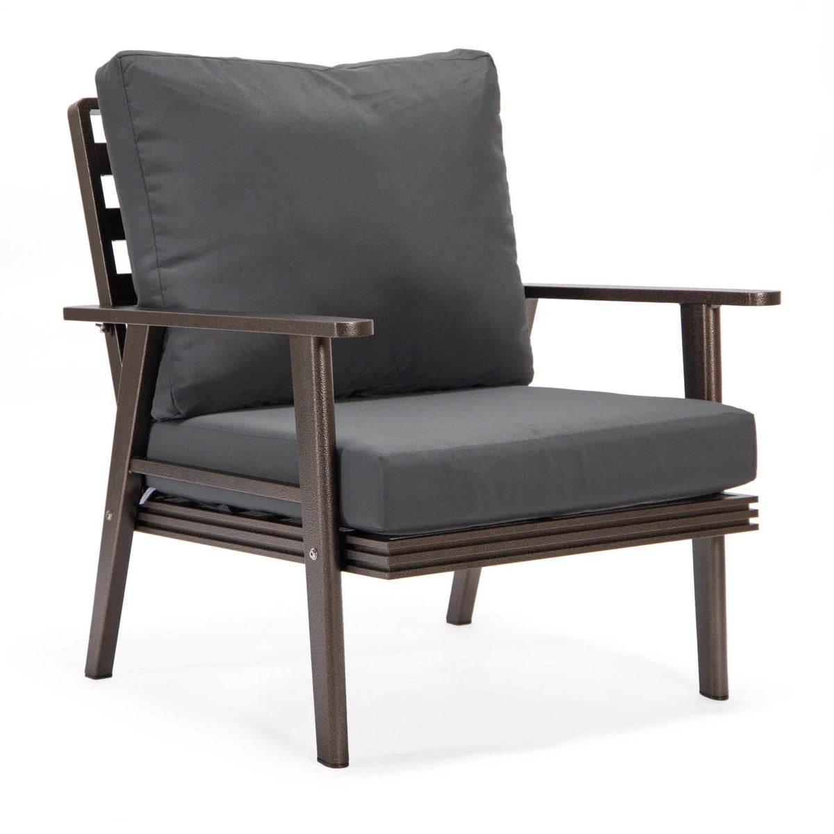 Walbrooke Modern 3-Piece Outdoor Patio Set with Brown Aluminum Frame and Removable Cushions Loveseat and Set of 2 Armchairs - Elax Furniture
