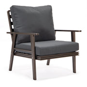 Walbrooke Modern 3-Piece Outdoor Patio Set with Brown Aluminum Frame and Removable Cushions Loveseat and Set of 2 Armchairs - Elax Furniture