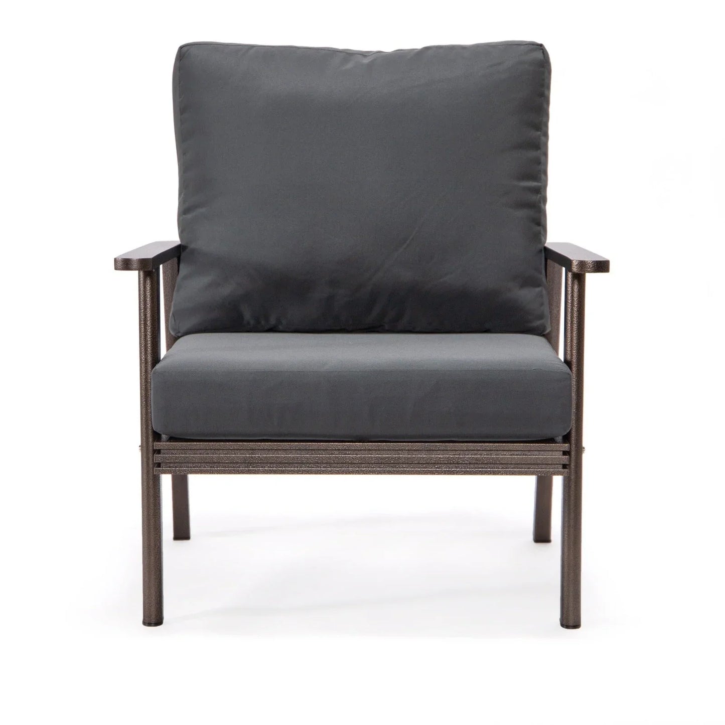 Walbrooke Modern 3-Piece Outdoor Patio Set with Brown Aluminum Frame and Removable Cushions Loveseat and Set of 2 Armchairs - Elax Furniture