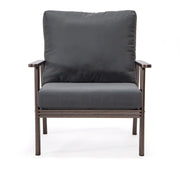 Walbrooke Modern 3-Piece Outdoor Patio Set with Brown Aluminum Frame and Removable Cushions Loveseat and Set of 2 Armchairs - Elax Furniture