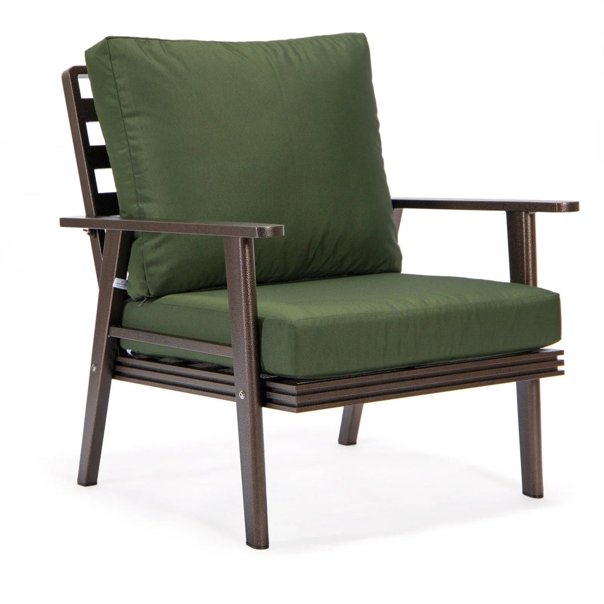 Walbrooke Modern 3-Piece Outdoor Patio Set with Brown Aluminum Frame and Removable Cushions Loveseat and Set of 2 Armchairs - Elax Furniture