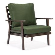 Walbrooke Modern 3-Piece Outdoor Patio Set with Brown Aluminum Frame and Removable Cushions Loveseat and Set of 2 Armchairs - Elax Furniture