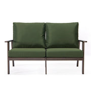 Walbrooke Modern 3-Piece Outdoor Patio Set with Brown Aluminum Frame and Removable Cushions Loveseat and Set of 2 Armchairs - Elax Furniture
