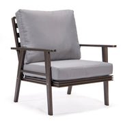 Walbrooke Modern 3-Piece Outdoor Patio Set with Brown Aluminum Frame and Removable Cushions Loveseat and Set of 2 Armchairs - Elax Furniture