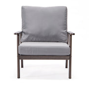 Walbrooke Modern 3-Piece Outdoor Patio Set with Brown Aluminum Frame and Removable Cushions Loveseat and Set of 2 Armchairs - Elax Furniture