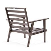Walbrooke Modern 3-Piece Outdoor Patio Set with Brown Aluminum Frame and Removable Cushions Loveseat and Set of 2 Armchairs - Elax Furniture