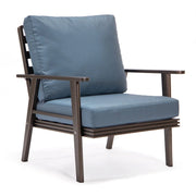 Walbrooke Modern 3-Piece Outdoor Patio Set with Brown Aluminum Frame and Removable Cushions Loveseat and Set of 2 Armchairs - Elax Furniture